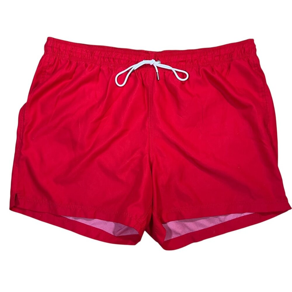 Lands End Swim Trunks XXL‎ Red Mesh Lined Shorts Quick Dry Casual Drawstring